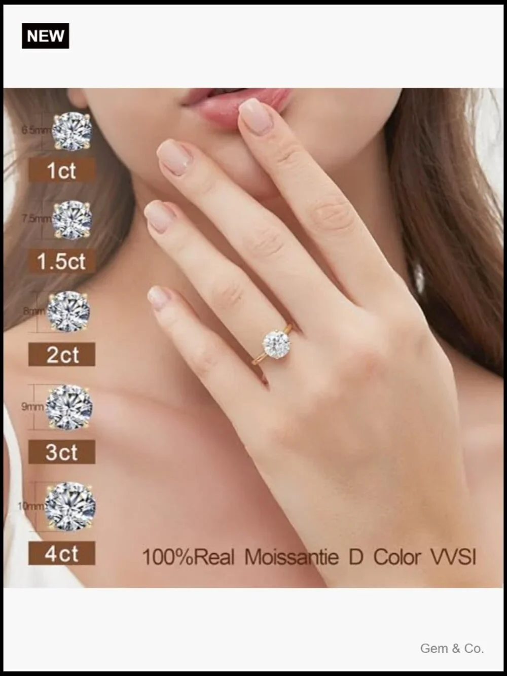 Moissanite Engagement Ring 925 Sterling Silver Plated Wedding Band Solitaire